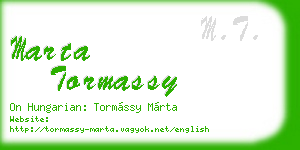 marta tormassy business card